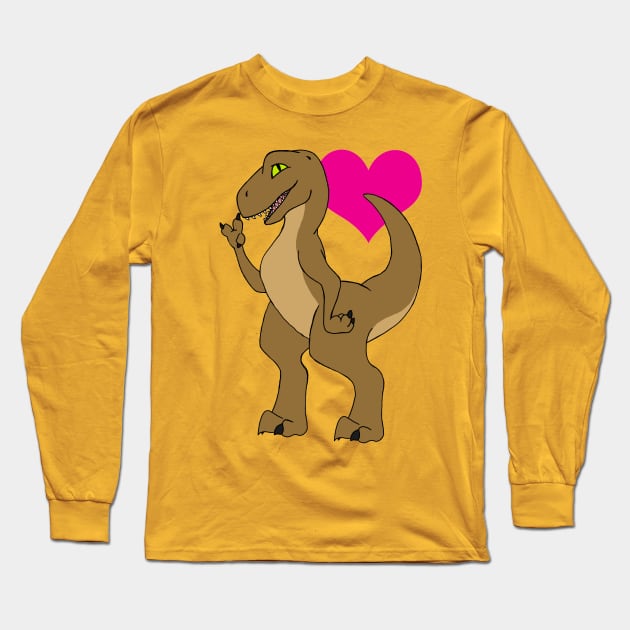 Love Raptor Long Sleeve T-Shirt by possumtees